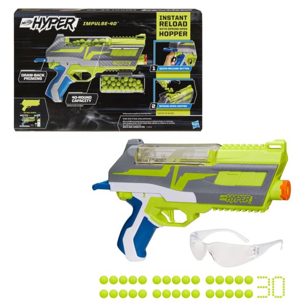 HASBRO – NERF – Hyper Impulse – Pistola con Munizioni (In box cm)…x4